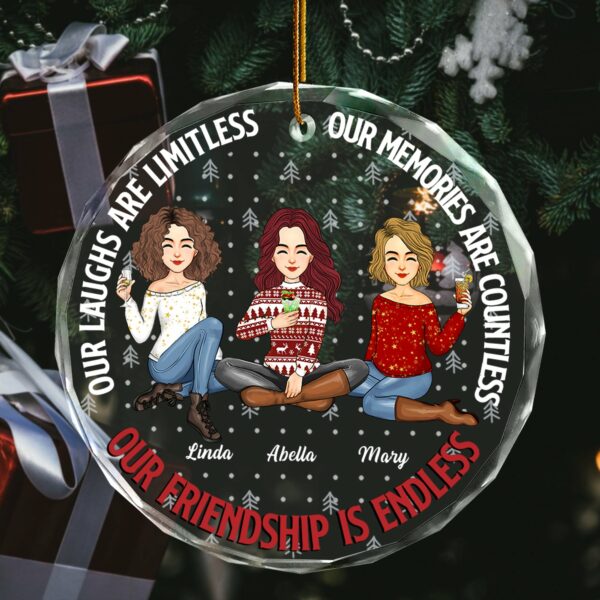 Luxury Ornament Our Friendship Is Endless - Personalized Glass Ornament - Image 3