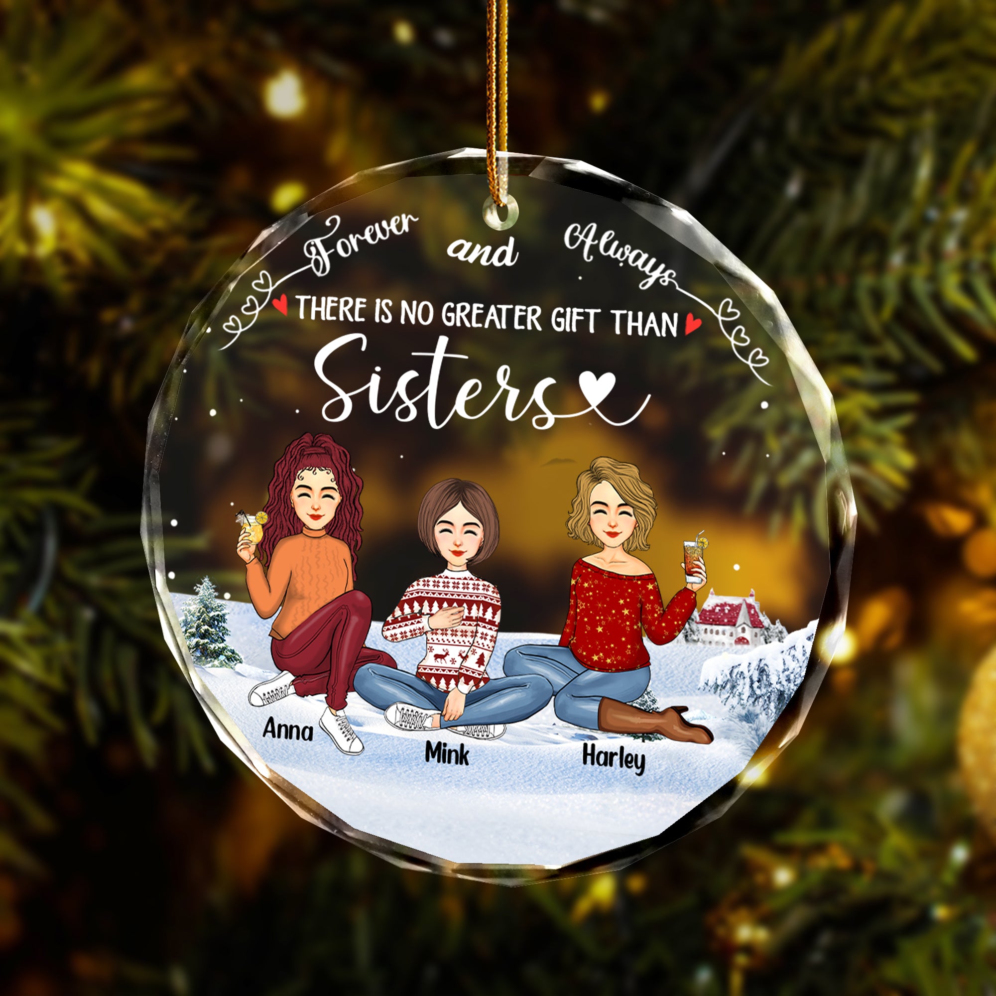 Luxury Ornament Thereâ€™s No Greater Gift Than Friendship - Personalized Glass Ornament