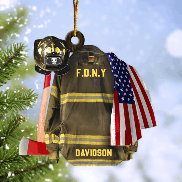 Luxury Personalized Ornament Gifts For Firefighter - Custom Ornaments Gift For Fireman - Image 2