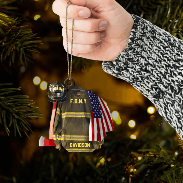 Luxury Personalized Ornament Gifts For Firefighter - Custom Ornaments Gift For Fireman - Image 5