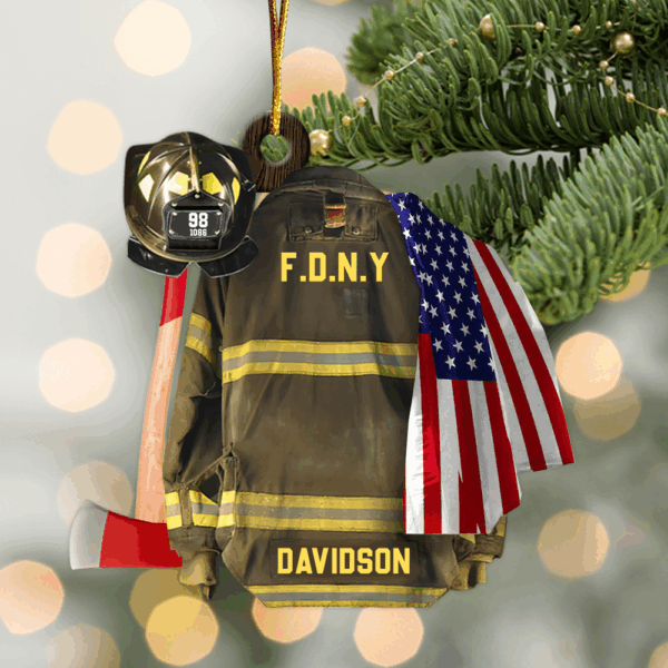 Luxury Personalized Ornament Gifts For Firefighter - Custom Ornaments Gift For Fireman - Image 3