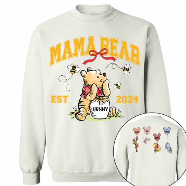 Mama Bear - New Mom Shirt - Mother's Day - Custom Nickname and Kid T1807 - Image 7
