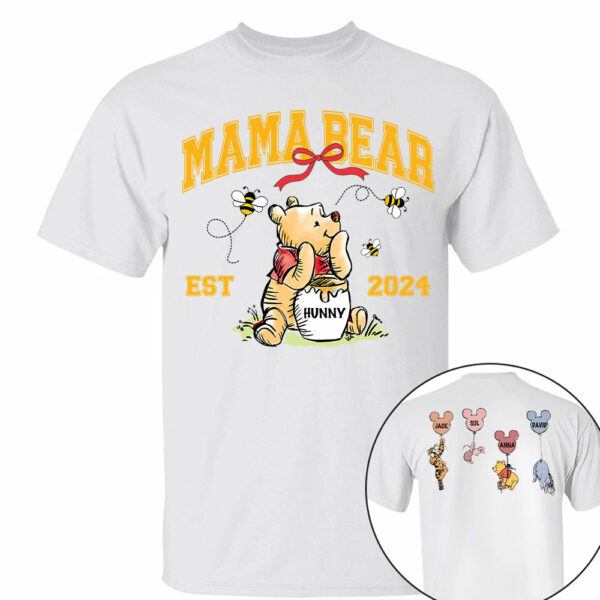 Mama Bear - New Mom Shirt - Mother's Day - Custom Nickname and Kid T1807 - Image 3