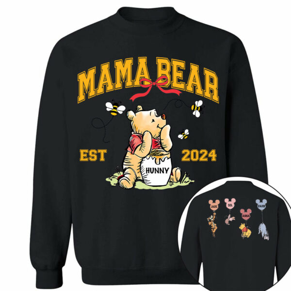 Mama Bear - New Mom Shirt - Mother's Day - Custom Nickname and Kid T1807 - Image 8
