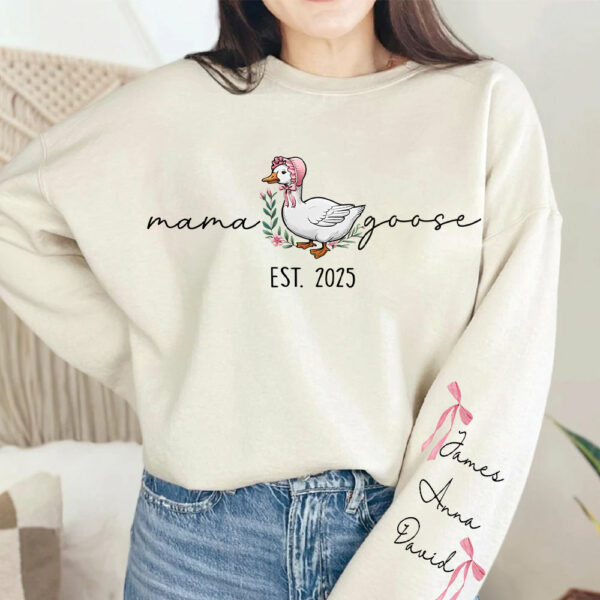 Mama Goose, Mama Silly Goose - Personalized Vintage Mama Goose Shirt - Image 2
