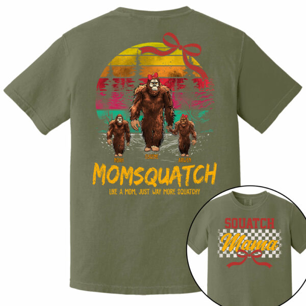 Mamasquatch, Like A Grandma, Just Way More Squatchy - Custom Nickname and Kid - Personalized Vintage Shirt T1807 - Image 7