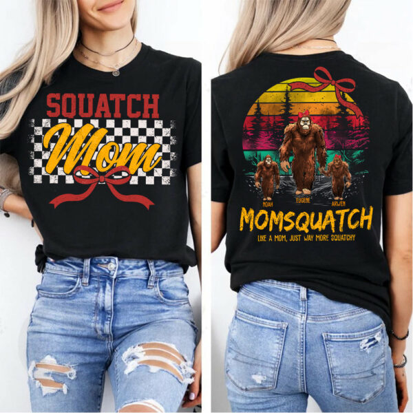 Mamasquatch, Like A Grandma, Just Way More Squatchy - Custom Nickname and Kid - Personalized Vintage Shirt T1807