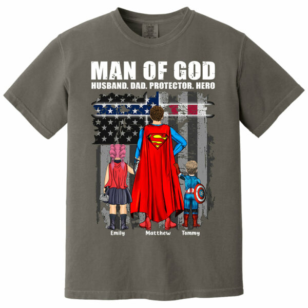 Man Of God Husband Dad Protector Hero, Gift For Dad, Personalized Shirt T1807 - Image 13