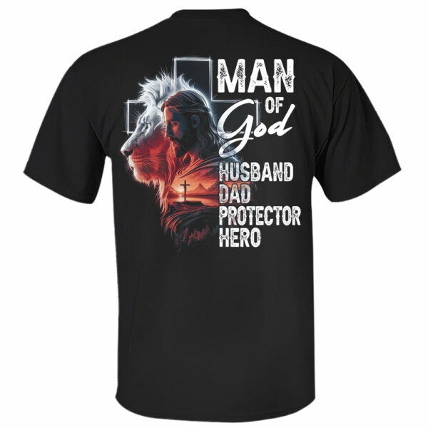 Man Of God Husband Dad Protector Hero, Personalized Shirt Gift For Dad, Father's Day Gift Do98 - Image 4