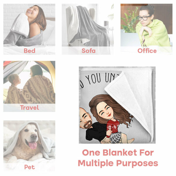 May This Blanket Hold You Until I Can Meaning - Couple Personalized Custom Blanket - Christmas Gift For Husband Wife, Anniversary, Long Distance Relationship - Image 4
