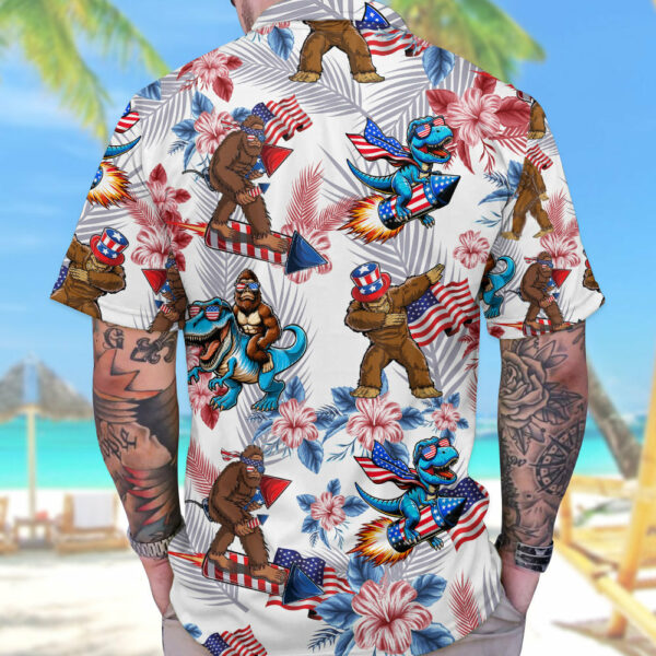 Mens Bigfoot Independence Day Hawaiian Shirt - Image 8