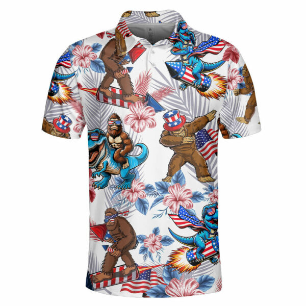 Mens Bigfoot Independence Day Polo Shirt - Image 5