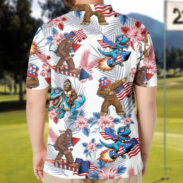 Mens Bigfoot Independence Day Polo Shirt - Image 2
