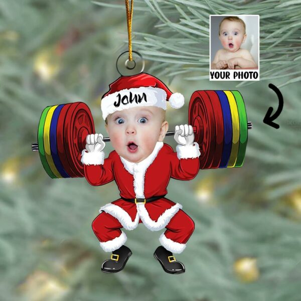 Merry Liftmas - Personalized Gym Photo Ornament - Image 2
