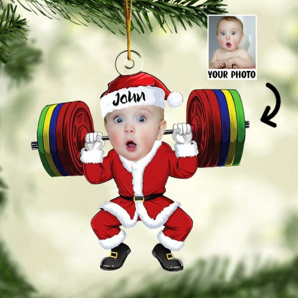 Merry Liftmas - Personalized Gym Photo Ornament - Image 3