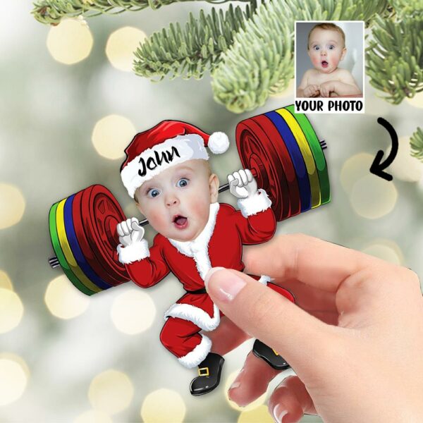 Merry Liftmas - Personalized Gym Photo Ornament - Image 6