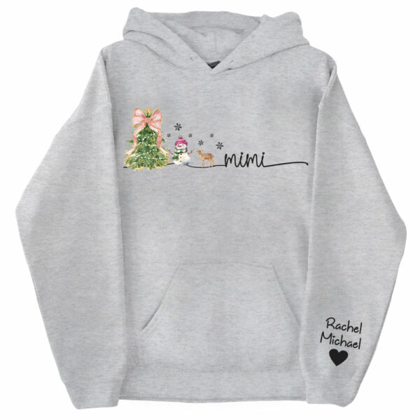 Mimi Christmas Snowman And Grandkids Sweatshirt - Personalized Family Gift For Grandma NA04 - Image 3