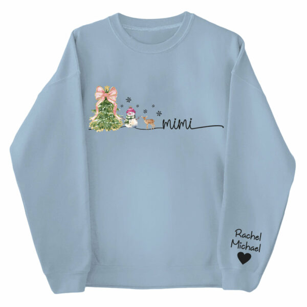 Mimi Christmas Snowman And Grandkids Sweatshirt - Personalized Family Gift For Grandma NA04 - Image 8