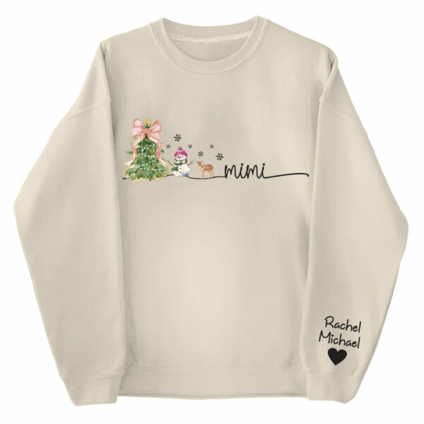 Mimi Christmas Snowman And Grandkids Sweatshirt - Personalized Family Gift For Grandma NA04 - Image 6