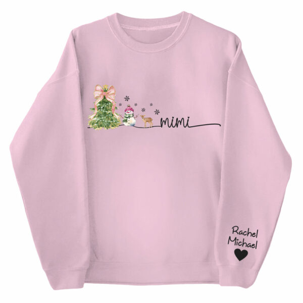Mimi Christmas Snowman And Grandkids Sweatshirt - Personalized Family Gift For Grandma NA04 - Image 4