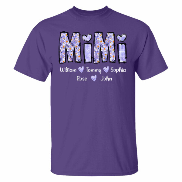 Mimi Purple Daisy - Personalized Shirt For Grandma - Image 4