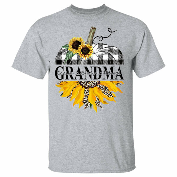 Mimi Sunflower Pumpkin Personalized Shirt With Grandkids Names For Grandmas - Image 3