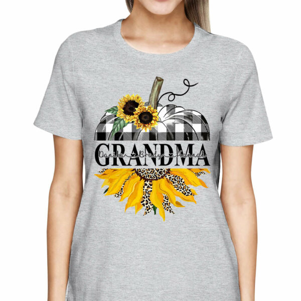 Mimi Sunflower Pumpkin Personalized Shirt With Grandkids Names For Grandmas - Image 4