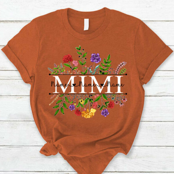 Mimi With Grandkid's Names Wildflower Custom Shirt For Grandma Nana - Image 10