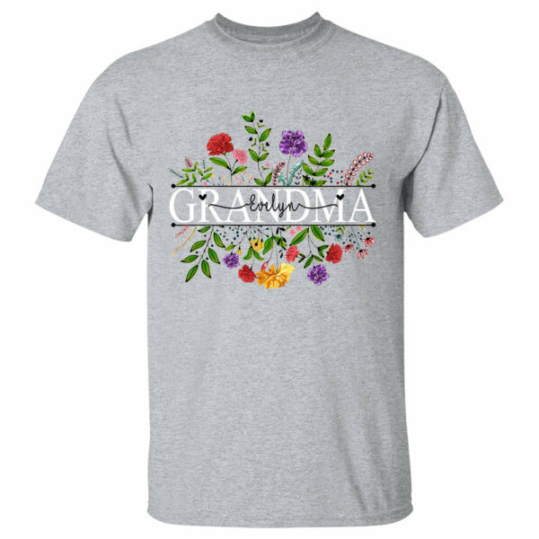 Mimi With Grandkid's Names Wildflower Custom Shirt For Grandma Nana - Image 2