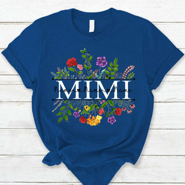 Mimi With Grandkid's Names Wildflower Custom Shirt For Grandma Nana - Image 9