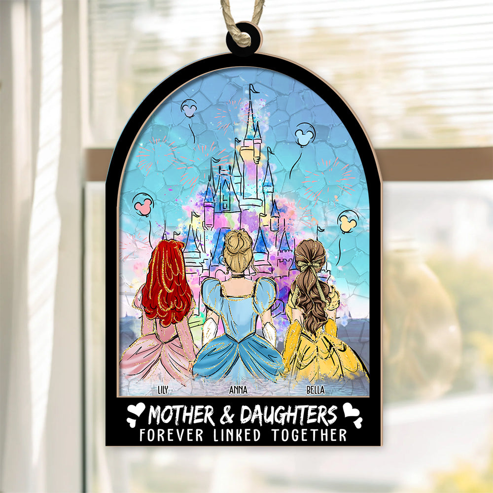 Mom Forever Linked Together - Personalized Window Hanging Suncatcher Ornament