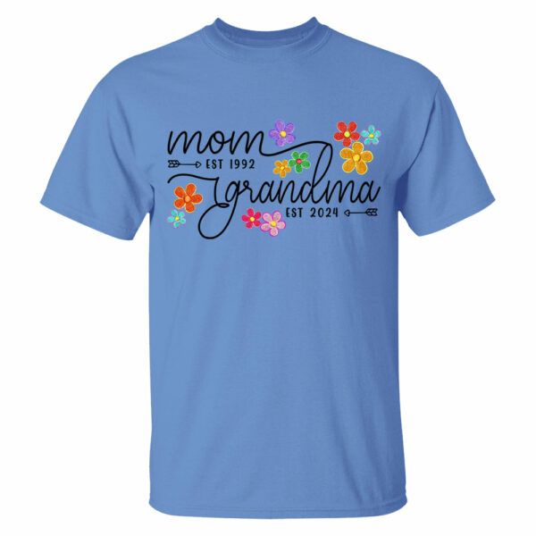 Mom Grandma Est Flower Color With Grandkids Personalized Shirt - Mother's Day Gift - Image 9
