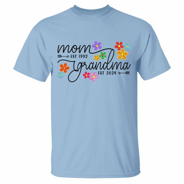 Mom Grandma Est Flower Color With Grandkids Personalized Shirt - Mother's Day Gift - Image 10