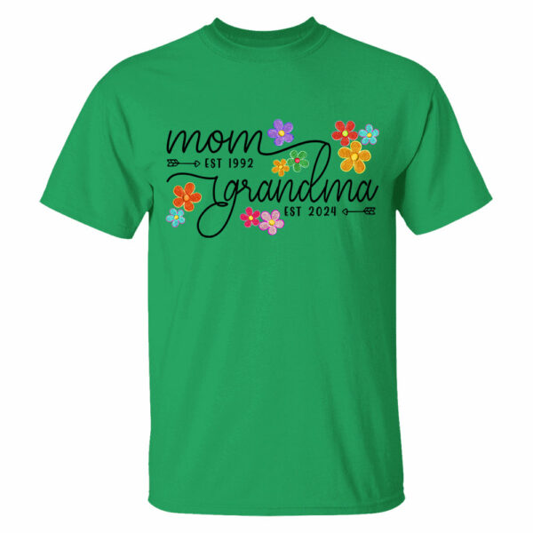 Mom Grandma Est Flower Color With Grandkids Personalized Shirt - Mother's Day Gift - Image 12