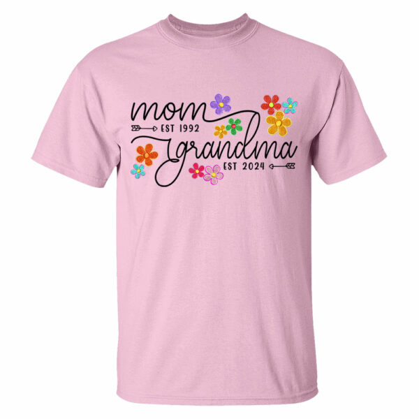 Mom Grandma Est Flower Color With Grandkids Personalized Shirt - Mother's Day Gift - Image 8