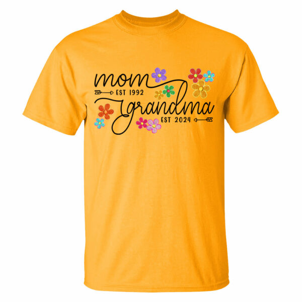 Mom Grandma Est Flower Color With Grandkids Personalized Shirt - Mother's Day Gift - Image 7