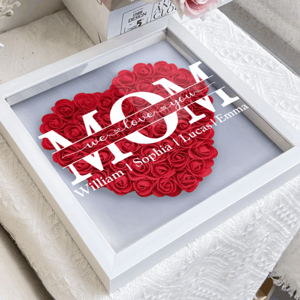 Mom We Love You - Personalized Flower Shadow Box Gift For Mom - Image 3