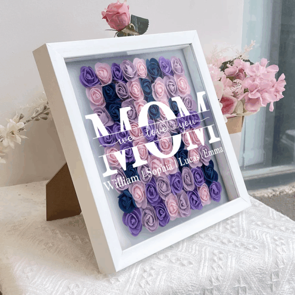 Mom We Love You - Personalized Flower Shadow Box Gift For Mom - Image 4