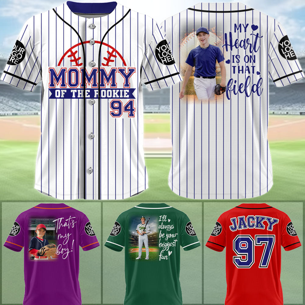 Mommy Of The Rookie, Custom Photo Baseball Game Day Baseball Jersey, Gift For Baseball Lovers A2110