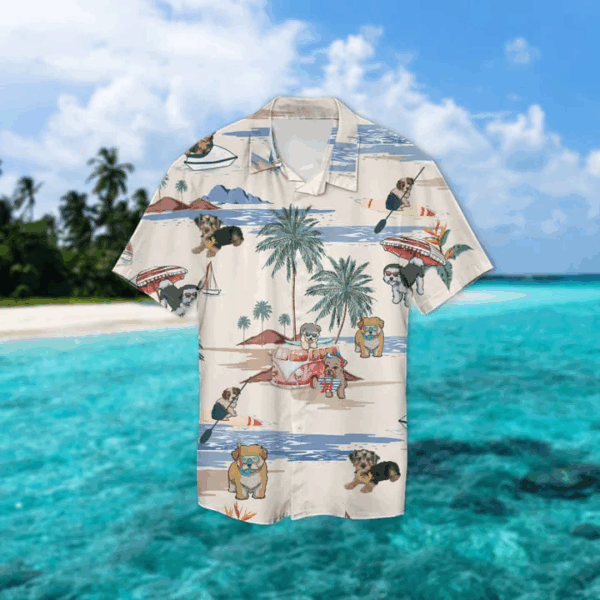 Morkie Summer Beach Hawaiian Shirt, Hawaiian Shirts For Men Women Short Sleeve Aloha Beach Shirt - Image 2