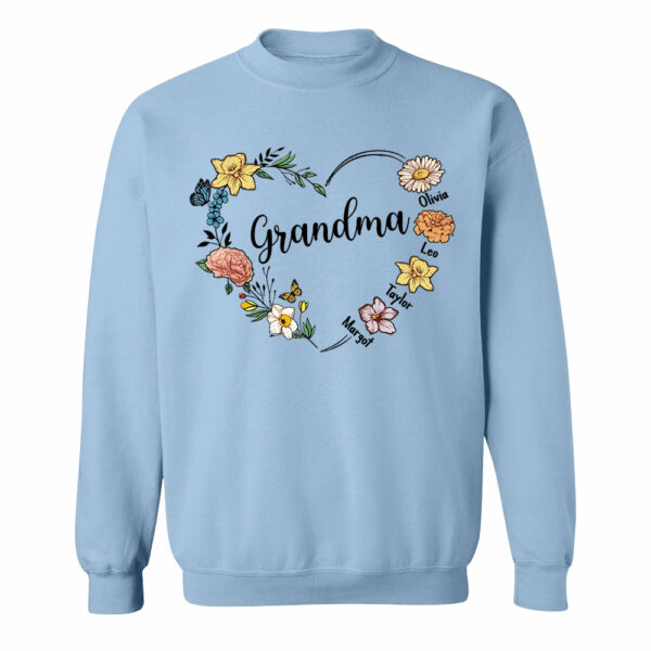 Mother's Day - Custom Grandma Birth Month Flower Shirt - Image 4