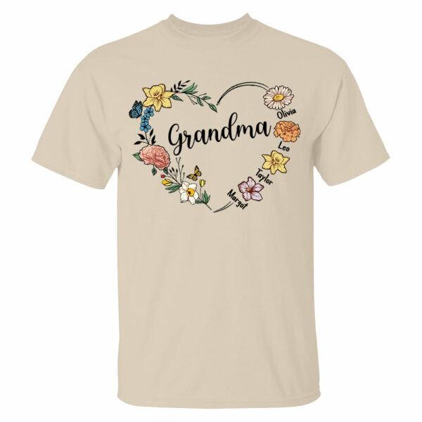 Mother's Day - Custom Grandma Birth Month Flower Shirt - Image 5