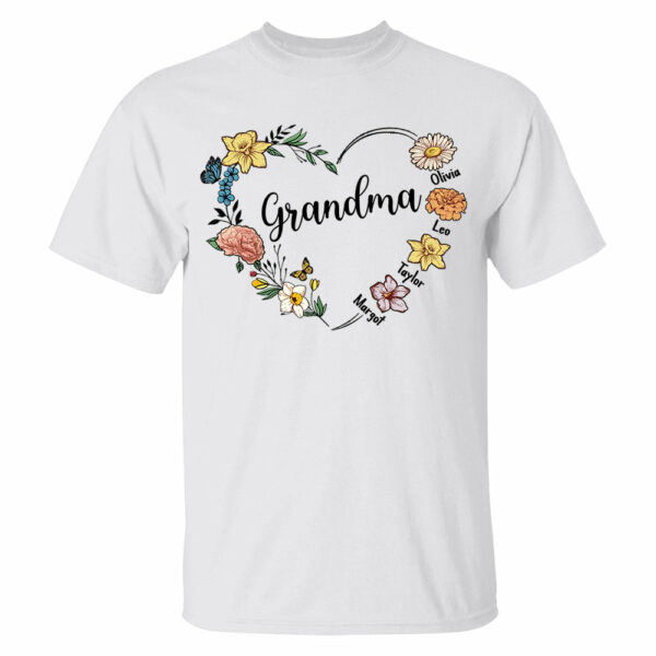 Mother's Day - Custom Grandma Birth Month Flower Shirt - Image 6