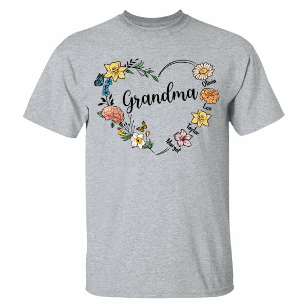 Mother's Day - Custom Grandma Birth Month Flower Shirt - Image 8
