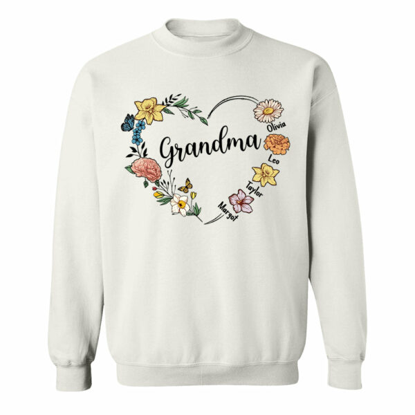 Mother's Day - Custom Grandma Birth Month Flower Shirt - Image 3