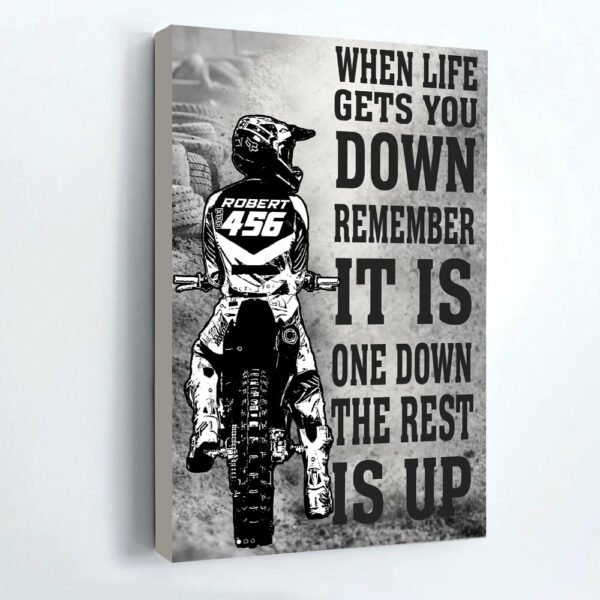 Motocross Poster Canvas When Life Gets You Down Remember It is One Down the Rest is Up Gift For Dirt Bike Rider Motocross Lovers H2511 - Image 2