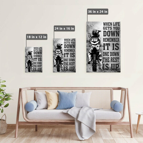 Motocross Poster Canvas When Life Gets You Down Remember It is One Down the Rest is Up Gift For Dirt Bike Rider Motocross Lovers H2511 - Image 5
