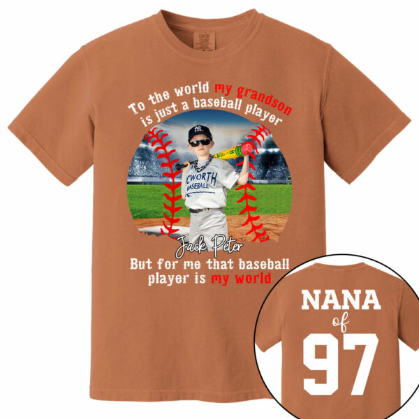 My Baseball Player Is My World, Personalized Baseball Shirt, Baseball Grandma Shirt, Gift For Baseball Lover A2110 - Image 10