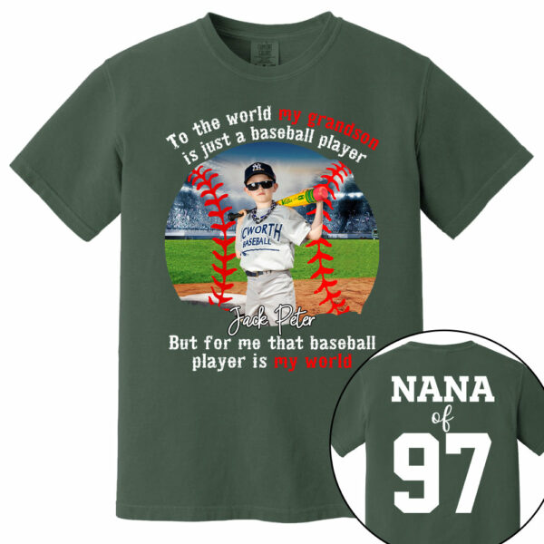 My Baseball Player Is My World, Personalized Baseball Shirt, Baseball Grandma Shirt, Gift For Baseball Lover A2110 - Image 13