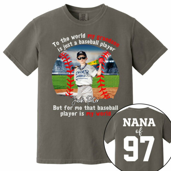 My Baseball Player Is My World, Personalized Baseball Shirt, Baseball Grandma Shirt, Gift For Baseball Lover A2110 - Image 11